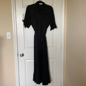 Calvin Klein - Black Satiny Polka Dot Dress